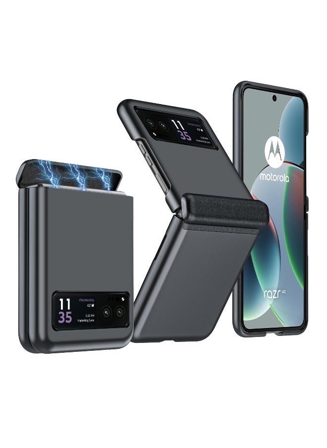 Motorola Moto Razr 2023 Case - Slim Shockproof Cover with Full Body Protection & Magnetic Hinge, Matte Black Cover for Moto Razr40, Lightweight PC Case