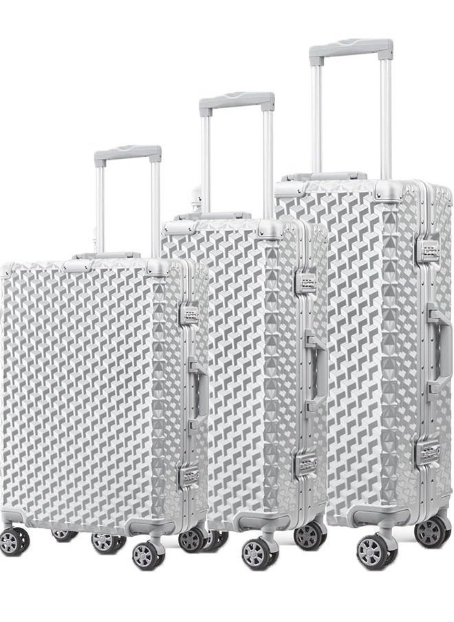 3 Pieces Aluminium Hardside 360 degree Spinner Wheels Trolley Luggage Set with TSA Lock 20/24/28 Inch