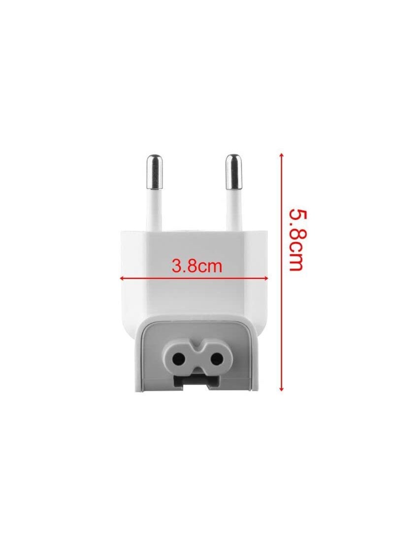 fdealz 3 Pieces 2Pin EU Round Plug Duckhead Power Adapter Adaptor for Apple MacBook Mac iBook iPhone iPod AC Power Adapter Replacement for Your Charger Perfect for Traveling