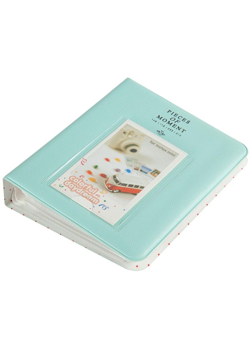 ZIKKON 64 Pockets Photo Album for Fujifilm Instax Mini 12 11 9 8 40 99 Evo Liplay 7S Instant CameraMini Link Printer Polaroid Snap Touch PIC300 Z2300 Mint Zip Instant Camera Printer Ice blue