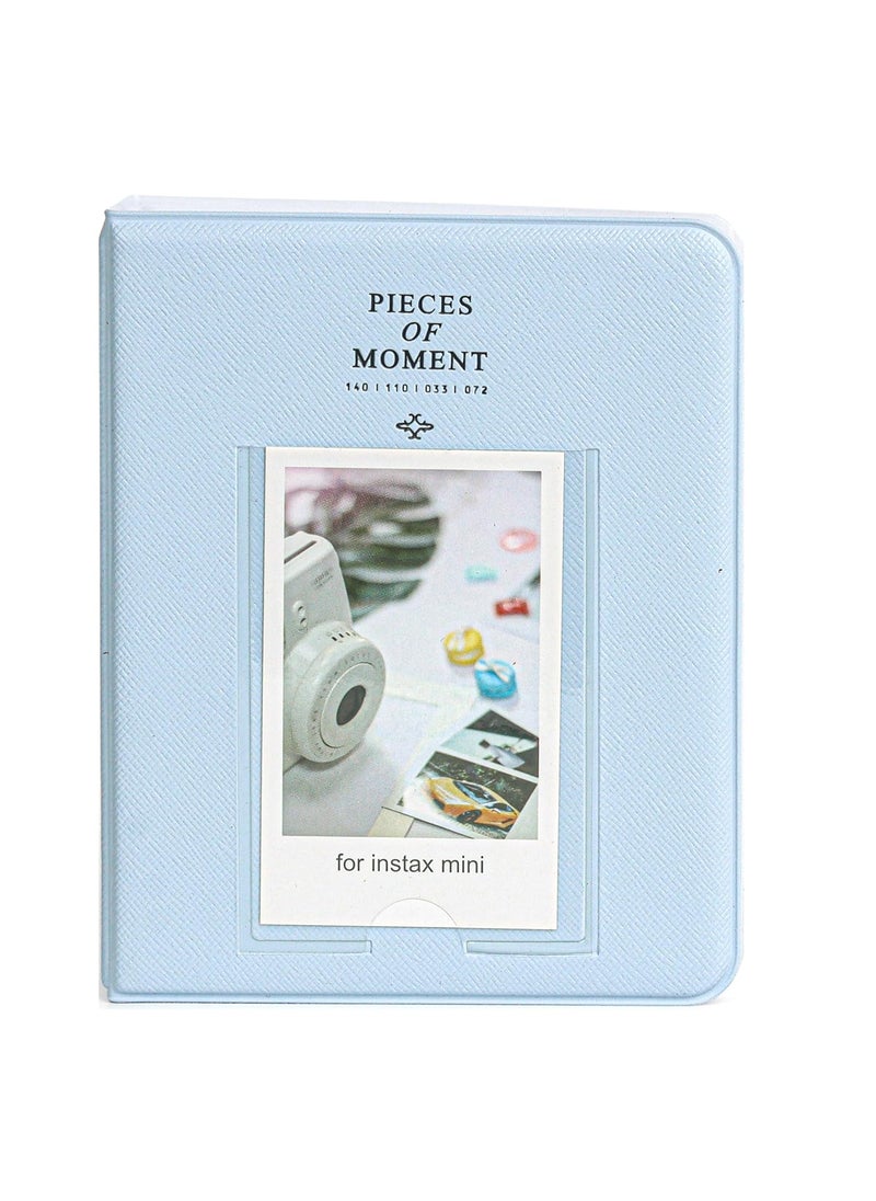 ZIKKON 64 Pockets Photo Album for Fujifilm Instax Mini 12 11 9 8 40 99 Evo Liplay 7S Instant CameraMini Link Printer Polaroid Snap Touch PIC300 Z2300 Mint Zip Instant Camera Printer Pastel Blue