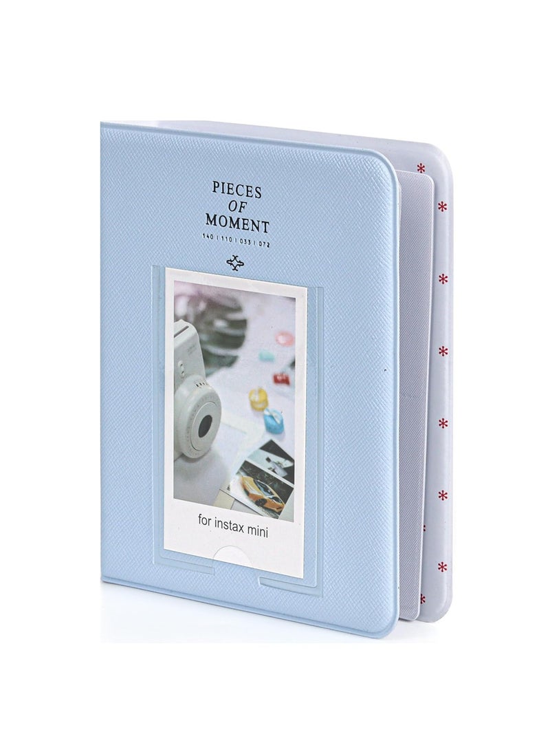 ZIKKON 64 Pockets Photo Album for Fujifilm Instax Mini 12 11 9 8 40 99 Evo Liplay 7S Instant CameraMini Link Printer Polaroid Snap Touch PIC300 Z2300 Mint Zip Instant Camera Printer Pastel Blue