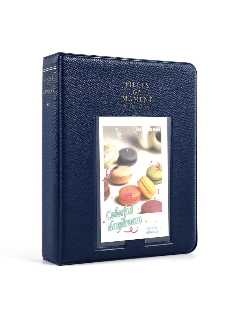 ZIKKON 64 Pockets Photo Album for Fujifilm Instax Mini 12 11 9 8 40 99 Evo Liplay 7S Instant CameraMini Link Printer Polaroid Snap Touch PIC300 Z2300 Mint Zip Instant Camera Printer navy blue