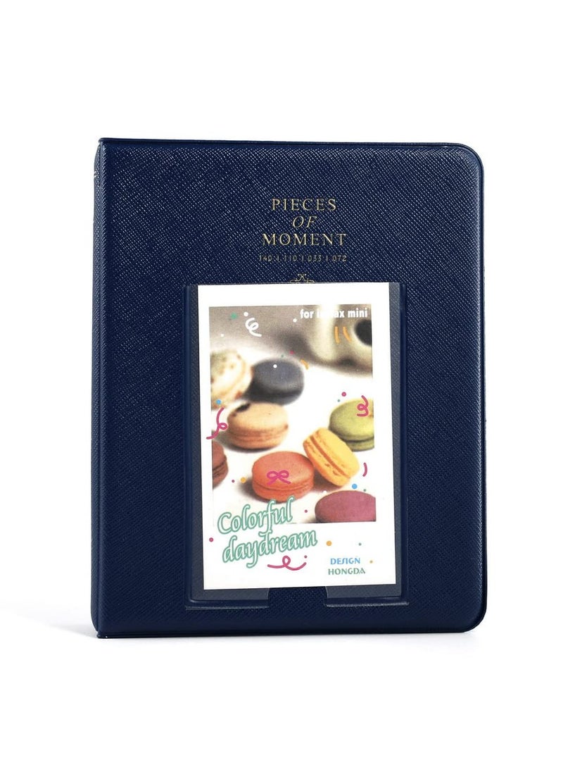 ZIKKON 64 Pockets Photo Album for Fujifilm Instax Mini 12 11 9 8 40 99 Evo Liplay 7S Instant CameraMini Link Printer Polaroid Snap Touch PIC300 Z2300 Mint Zip Instant Camera Printer navy blue