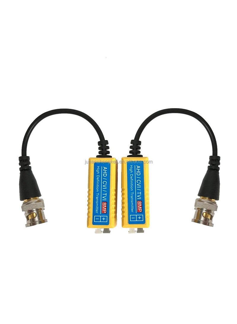 WiredCom 8MP Split Joint Mini CCTV BNC HDCVITVICVBSAHD Passive Transceiver Video Balun PACK OF 10