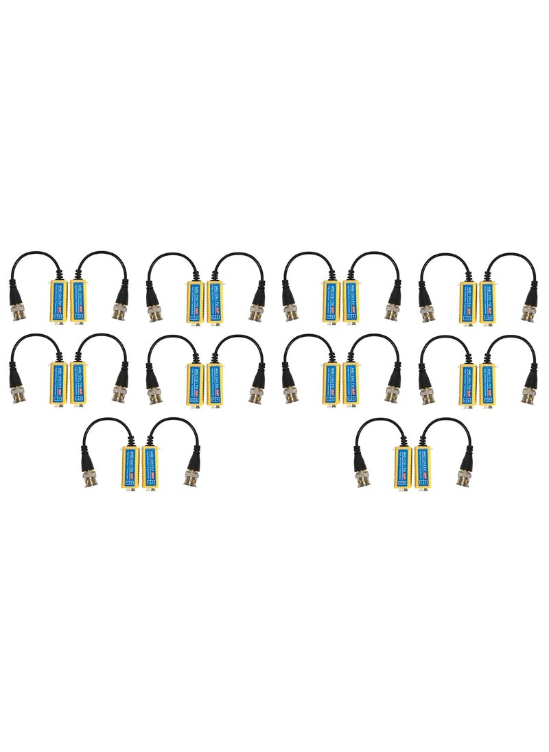 WiredCom 8MP Split Joint Mini CCTV BNC HDCVITVICVBSAHD Passive Transceiver Video Balun PACK OF 10