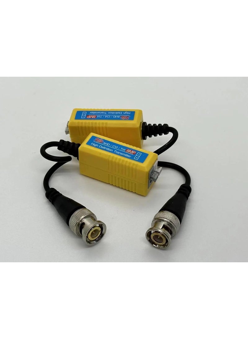 WiredCom 8MP Split Joint Mini CCTV BNC HDCVITVICVBSAHD Passive Transceiver Video Balun PACK OF 10