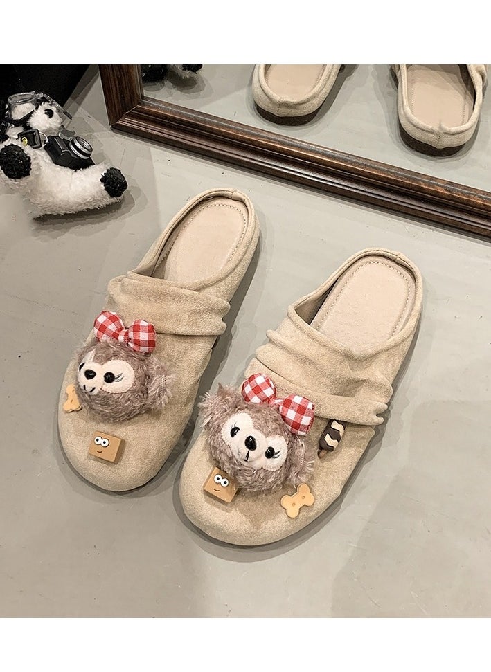 Cute Cartoon Fashionable Versatile Baotou Slippers
