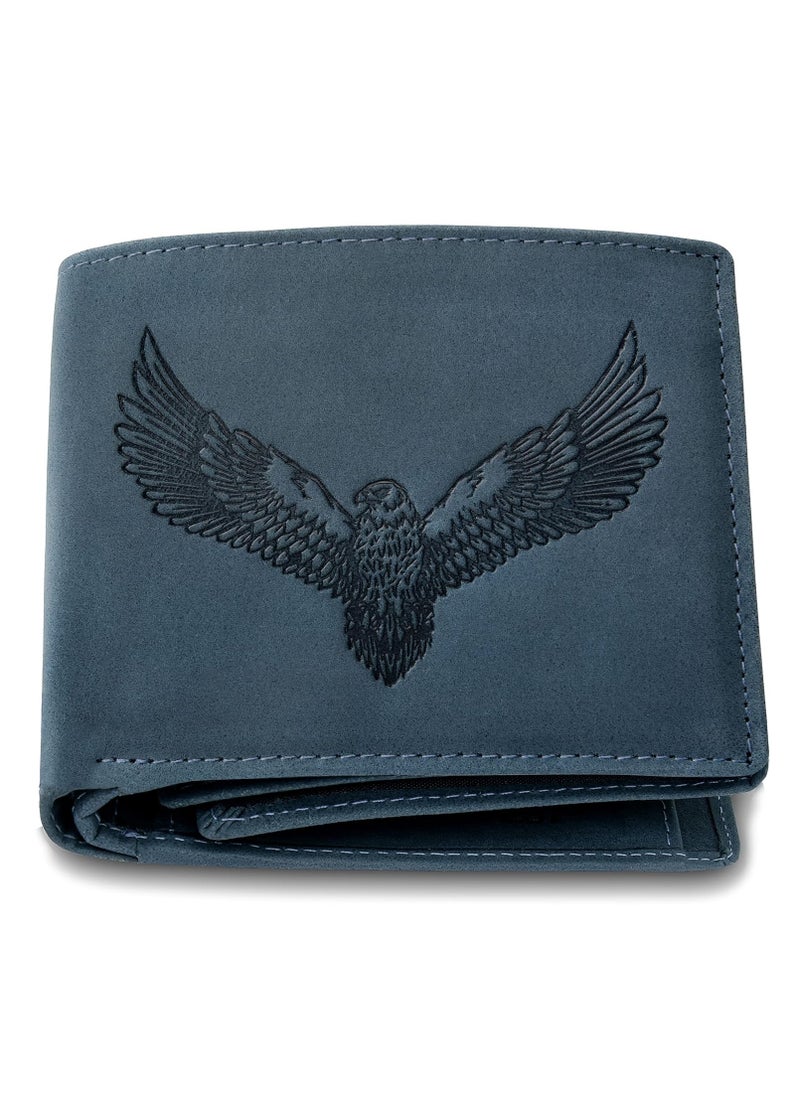 URBAN FOREST Zeus Vintage Blue Leather Wallet for Men