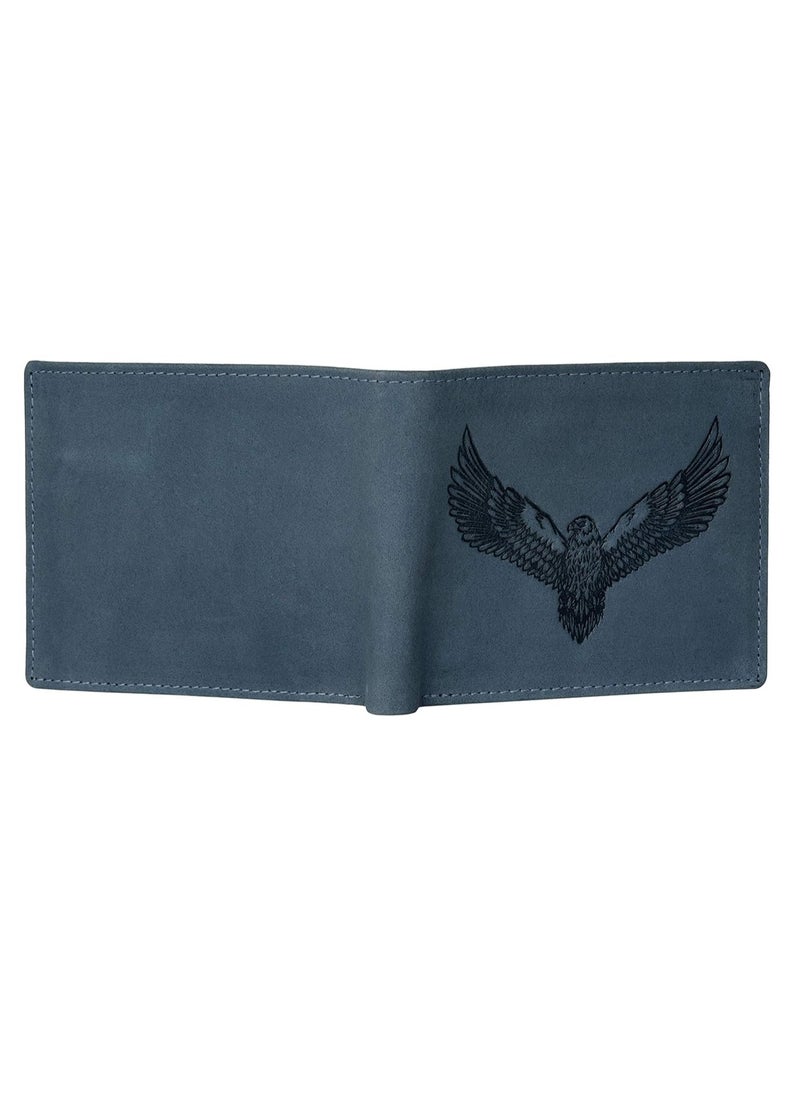 URBAN FOREST Zeus Vintage Blue Leather Wallet for Men