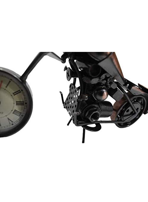 Qwick Click Metal Handmade Royal Look Showpiece Motor Bike with Clock Decorative Vintage Shape 28 cm