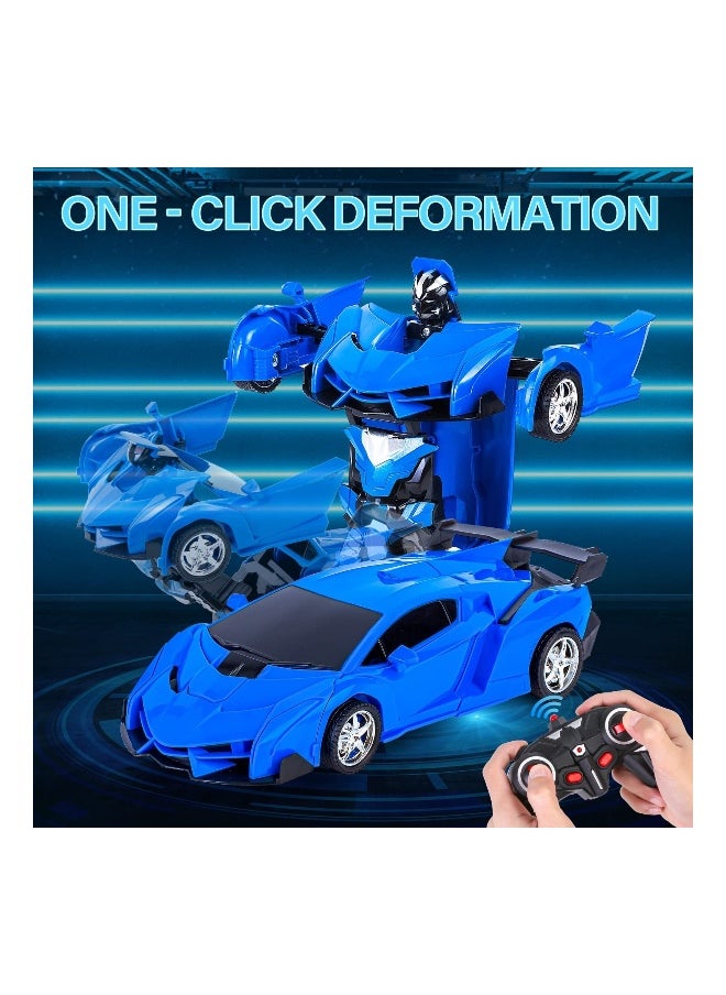 Remote Control Toys for Kids Birthday for 5 to 12 Year Old Hobby Rc Robot Toy 2 1 Deformation Transformer Toy Racing Cars for Boys Girls 1 18 Scale Cars Blue
