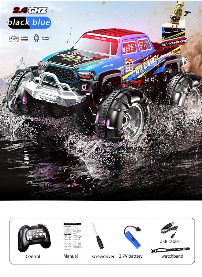 Amphibious Stunt Remote Control Car Could Stand with Different Lights for Kids 3+