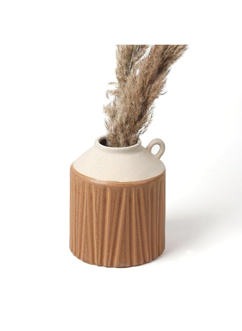 Habere IndiaAll The Cultures Fabricating India Vase Ceramic Vase Flower Pot for Living Room Flower Vase Big Flower Vases for Home Decor Ceramic Vases for Home Decor M L16xW16xH19 CM