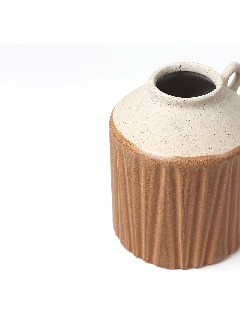 Habere IndiaAll The Cultures Fabricating India Vase Ceramic Vase Flower Pot for Living Room Flower Vase Big Flower Vases for Home Decor Ceramic Vases for Home Decor M L16xW16xH19 CM