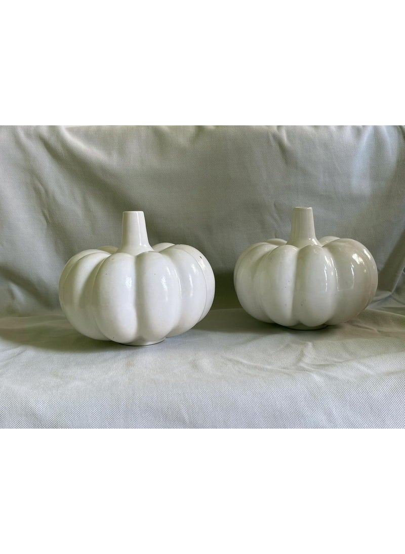 Kraftlik Handicrafts Ceramic Pumpkin Shape Vases Pumpkin Planter Flower Pot Bottle Shape with Unique for Home Decor Center Table Bedroom Side Corners Decoration