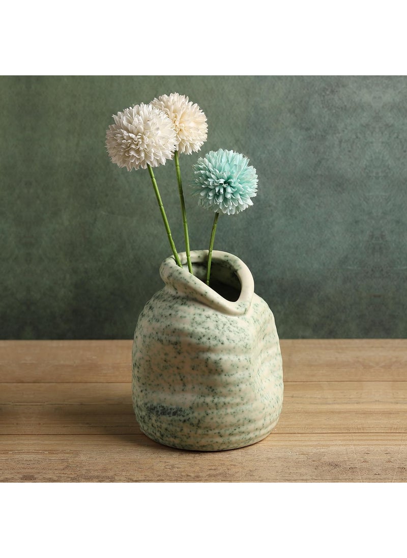 Habere IndiaAll The Cultures Fabricating India Flower Vase Home Decor Items Flower Pot for Living Room Vase for Home Decor Vase for Living Room Ceramic Flower Vase M L14xW14xH16 CM