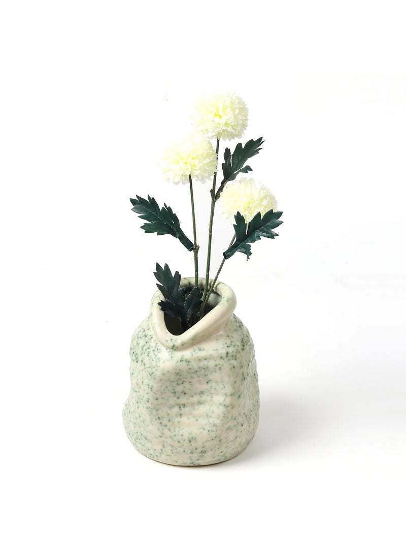 Habere IndiaAll The Cultures Fabricating India Flower Vase Home Decor Items Flower Pot for Living Room Vase for Home Decor Vase for Living Room Ceramic Flower Vase M L14xW14xH16 CM