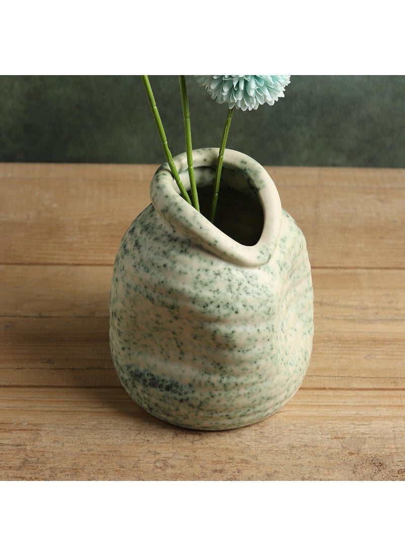 Habere IndiaAll The Cultures Fabricating India Flower Vase Home Decor Items Flower Pot for Living Room Vase for Home Decor Vase for Living Room Ceramic Flower Vase M L14xW14xH16 CM