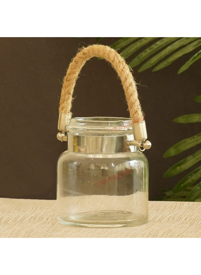 Rishabh Home Decoration Rishabh Home Decorative Glass Flowers Vase for Flowers Home Decor Living Room Bedroom Centre Table Wall Hanging Decoration Items Without Flower 6 inchi 1 Clear