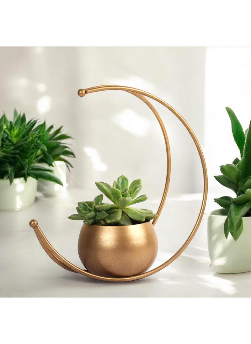 URBAN SENSE Golden Geometric Metal Flower Vase 9 Inch Decorative Vase for Home Decoration Center Table Side Table Living Room Home Office Perfect Diwali Gift Item Golden Pack of 2