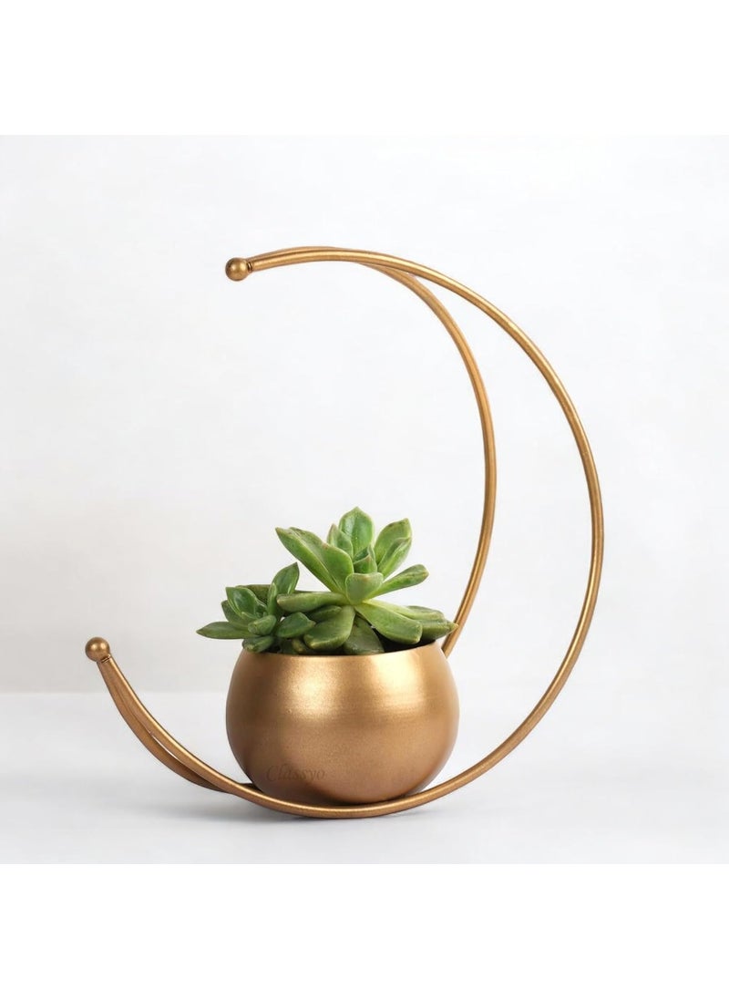 URBAN SENSE Golden Geometric Metal Flower Vase 9 Inch Decorative Vase for Home Decoration Center Table Side Table Living Room Home Office Perfect Diwali Gift Item Golden Pack of 2
