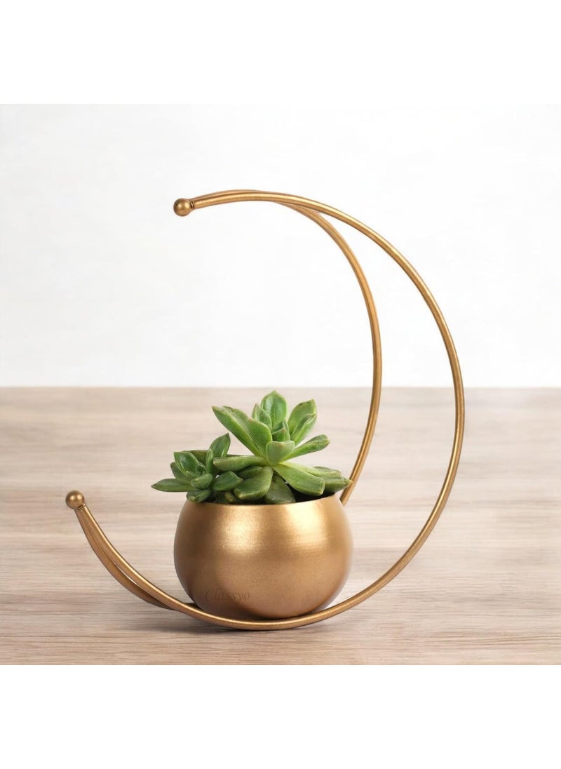 URBAN SENSE Golden Geometric Metal Flower Vase 9 Inch Decorative Vase for Home Decoration Center Table Side Table Living Room Home Office Perfect Diwali Gift Item Golden Pack of 2
