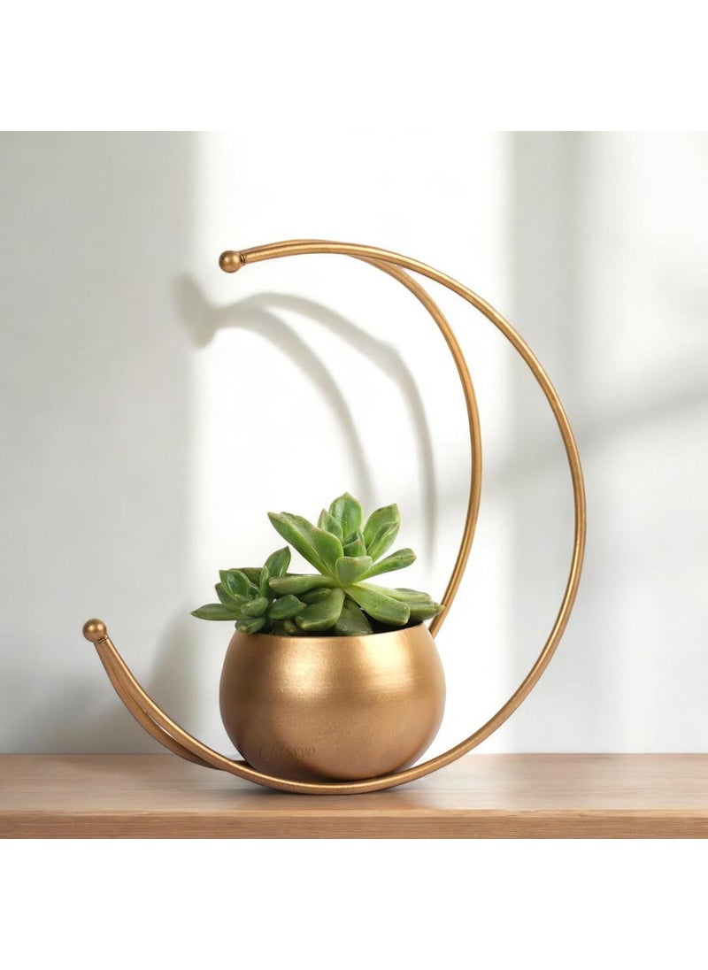 URBAN SENSE Golden Geometric Metal Flower Vase 9 Inch Decorative Vase for Home Decoration Center Table Side Table Living Room Home Office Perfect Diwali Gift Item Golden Pack of 2