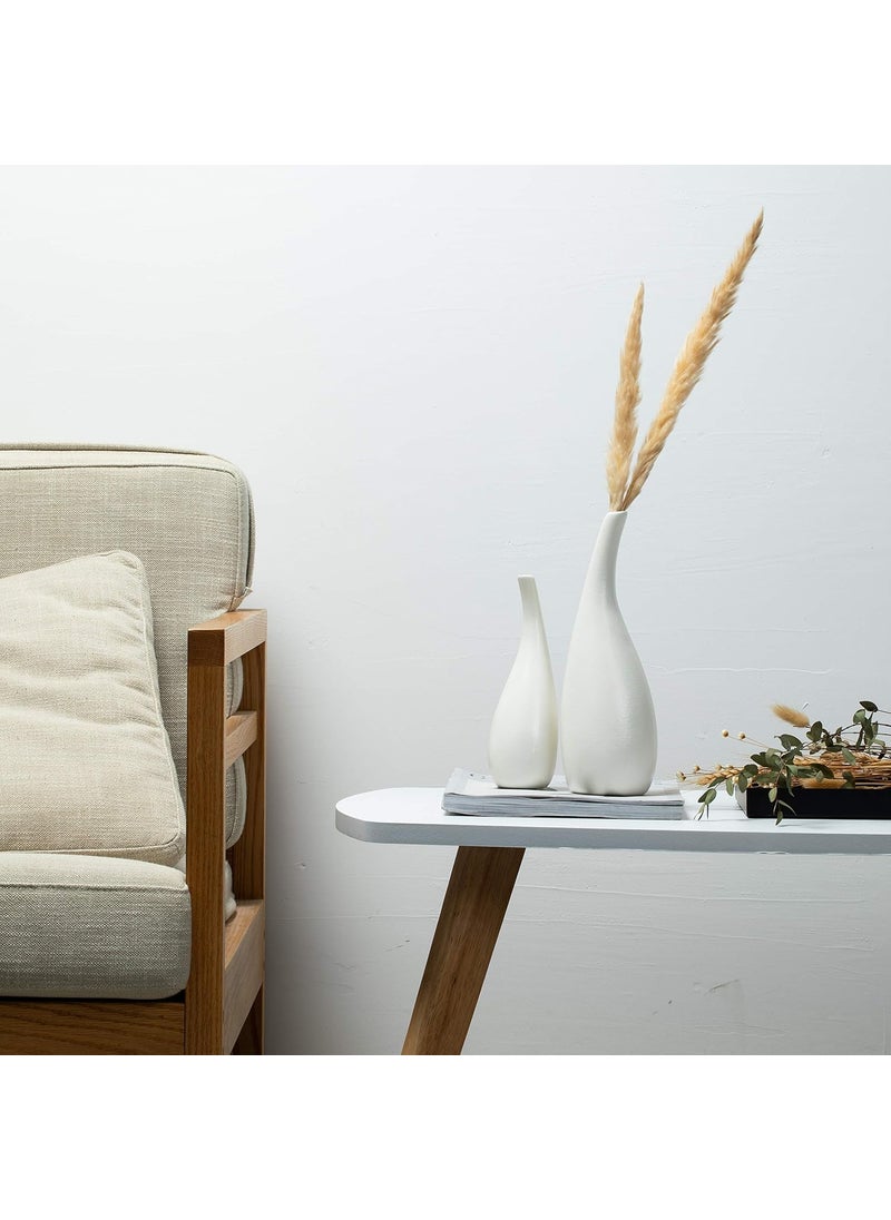 URBAN SENSE Ceramic Wave Vase Modern Designer Flower Vase for Home Decor Unique Hollow Vase Design Ideal Gift for Living Room Bedroom and Centerpiece BudVaseSet2