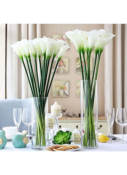Rishabh Home Decoration Glass Clear Cylinder Vase Floral Cylinder Glass Vase for Weddings Events Decorating Arrangements Flowers Office or Home