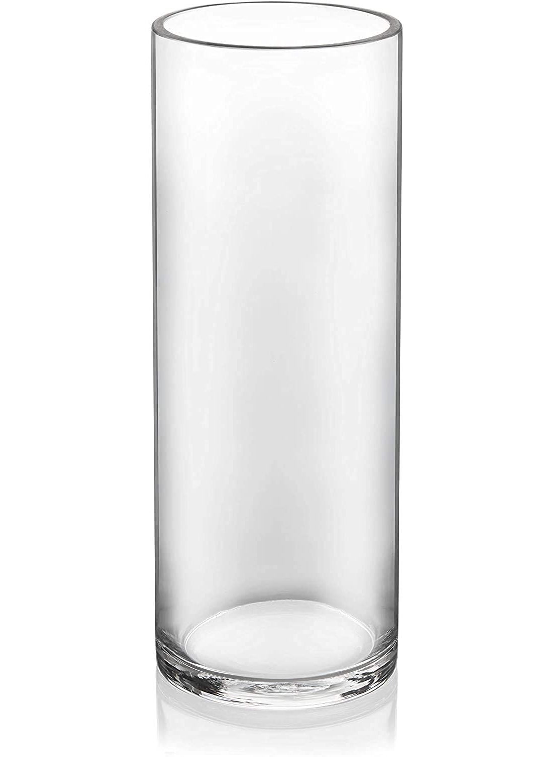 Rishabh Home Decoration Glass Clear Cylinder Vase Floral Cylinder Glass Vase for Weddings Events Decorating Arrangements Flowers Office or Home