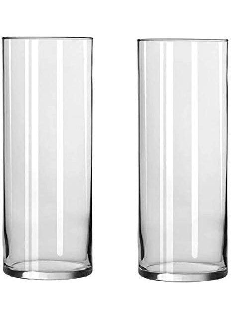 Rishabh Home Decoration Glass Clear Cylinder Vase Floral Cylinder Glass Vase for Weddings Events Decorating Arrangements Flowers Office or Home
