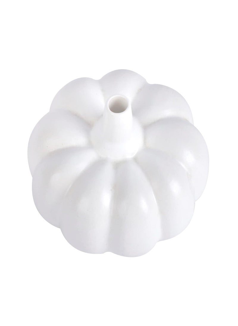 Kraftlik Handicrafts Kaddu Shape Ceramic Vases Planter Flower Pot Bottle Shape with Unique Quality for Home Dcor Center Table Bedroom Side Corners Decoration White