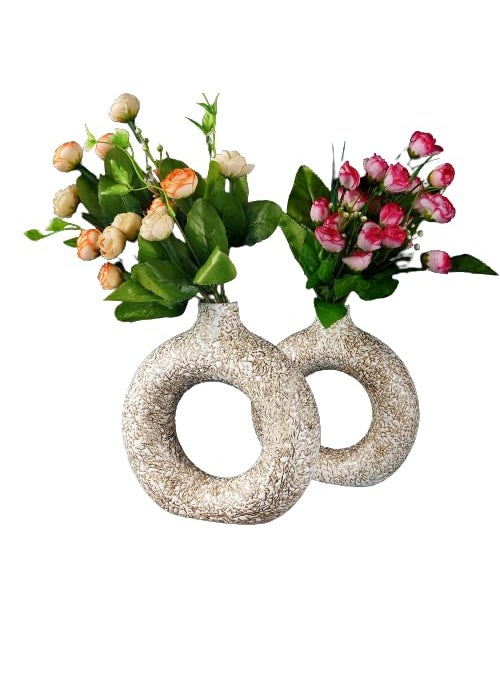 Kraftlik Handicrafts Beautiful Ceramic Vases Planter Flower Pot Ring Shape with Unique Quality for Home Decor Center Table Bedroom Side Corners Decoration Standard 2