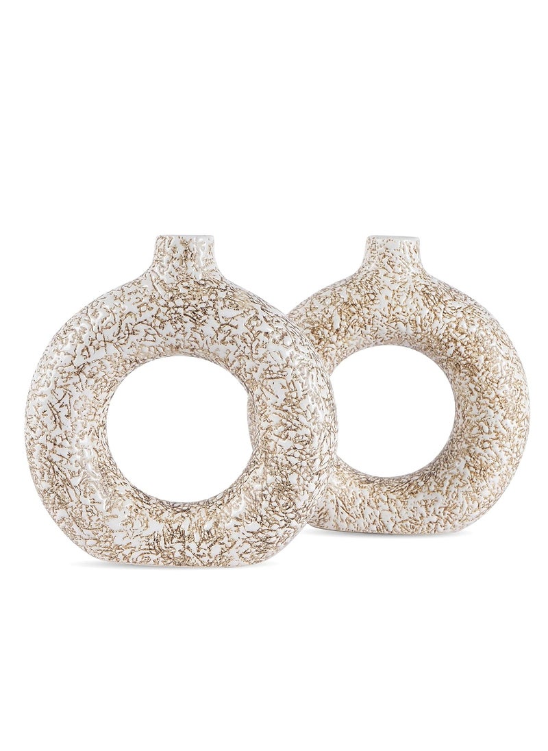 Kraftlik Handicrafts Beautiful Ceramic Vases Planter Flower Pot Ring Shape with Unique Quality for Home Decor Center Table Bedroom Side Corners Decoration Standard 2
