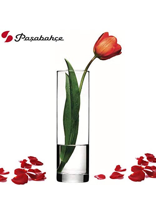 Pasabahce Glass Botanica Oblong Staight Vase 1 Pc Transparent 1035 ml Modern Glass Vase for Floral Arrangements Home Dcor and Table Centerpieces Decorative Piece for Any Room