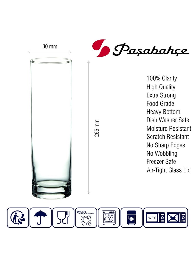 Pasabahce Glass Botanica Oblong Staight Vase 1 Pc Transparent 1035 ml Modern Glass Vase for Floral Arrangements Home Dcor and Table Centerpieces Decorative Piece for Any Room