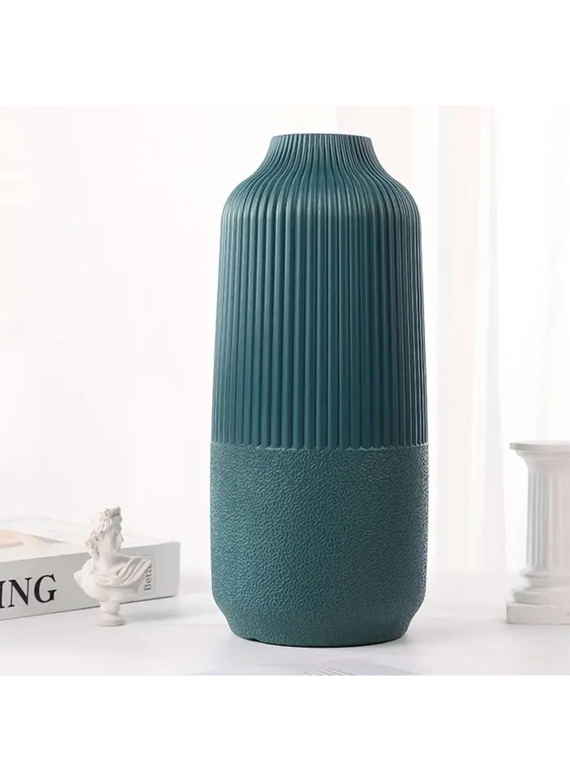 YOGO DECOR Twilight Flower Vase for Home Office Decor Elegant Green Design Plastic Durable Vase Modern Tabletop Centerpiece for Living Room Weddings Stunning Floral Bouquet Displays