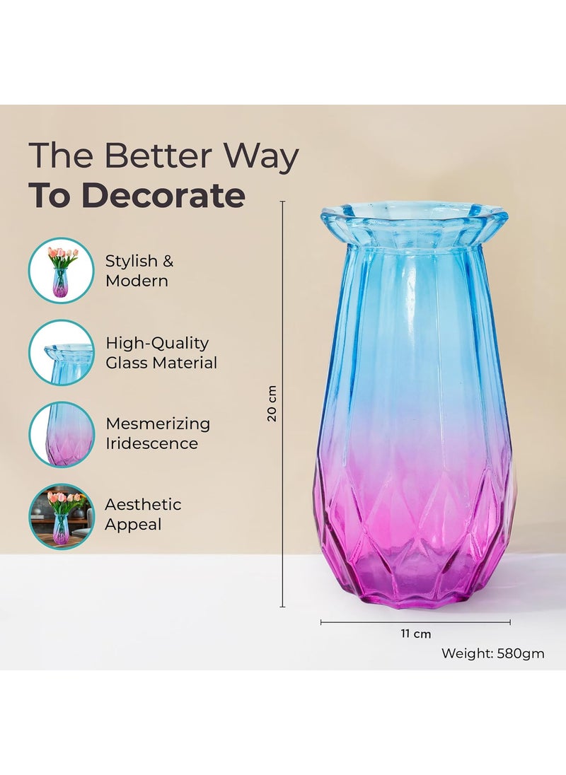 The Better Home Flower Vase for Corner 2Pcs20cm Vase Flower Vase Big Size Vases for Home Decor Home Decor Items for Living Room Office Table Bedroom Temple Reception