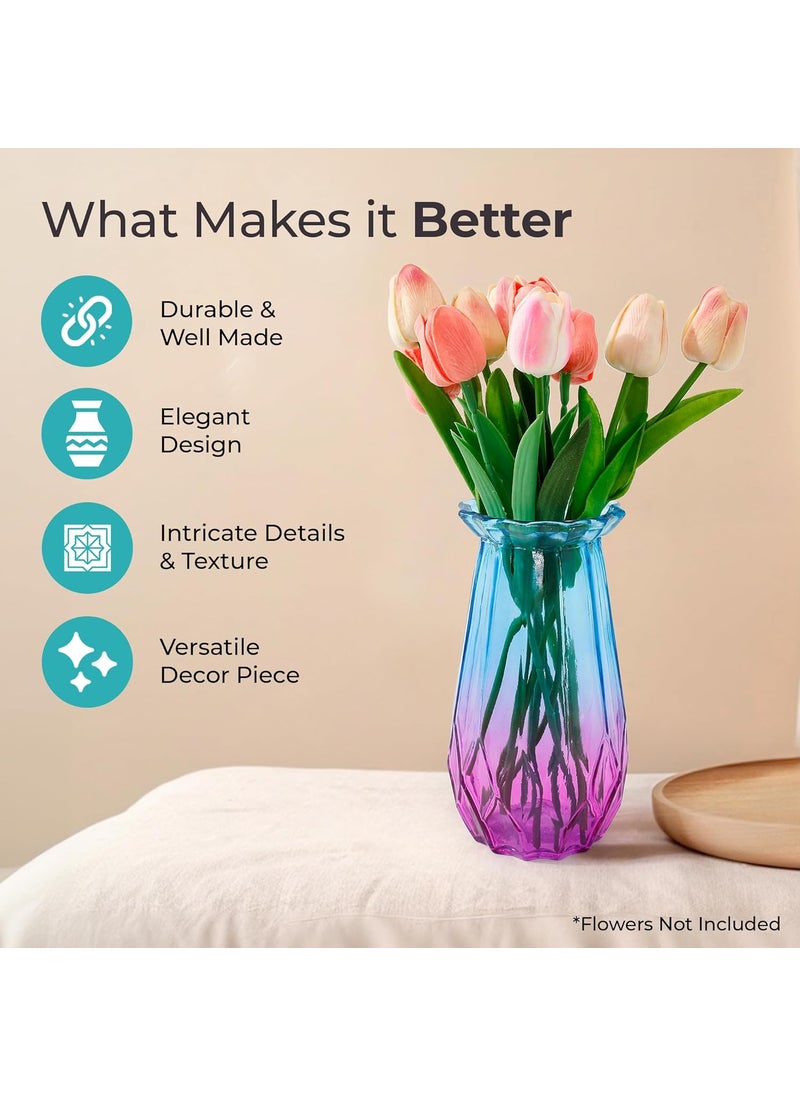 The Better Home Flower Vase for Corner 2Pcs20cm Vase Flower Vase Big Size Vases for Home Decor Home Decor Items for Living Room Office Table Bedroom Temple Reception