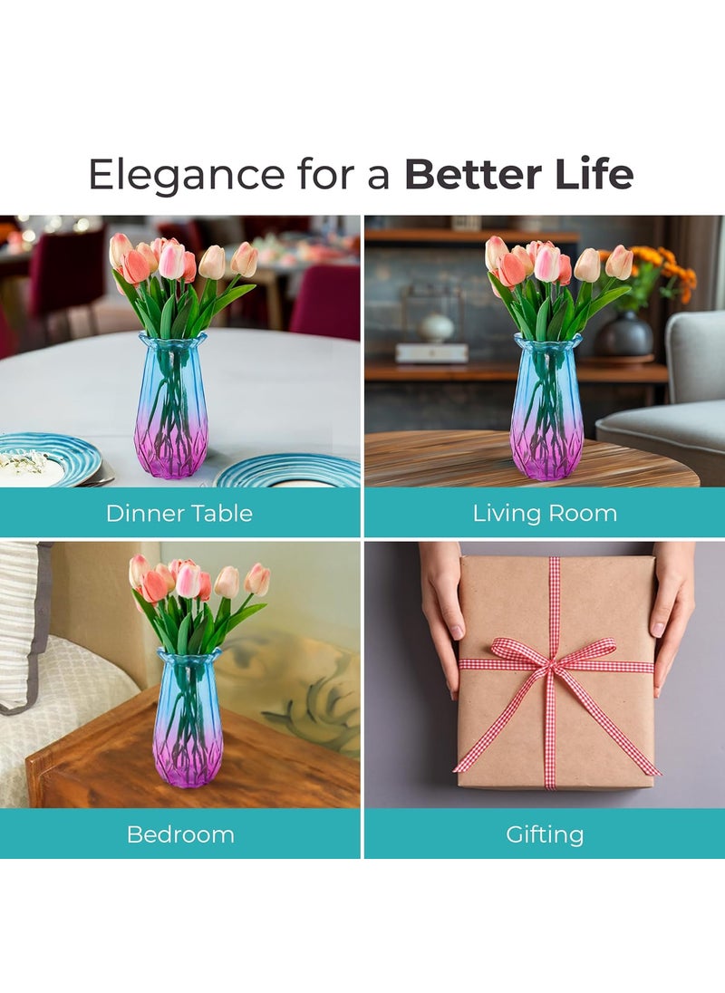 The Better Home Flower Vase for Corner 2Pcs20cm Vase Flower Vase Big Size Vases for Home Decor Home Decor Items for Living Room Office Table Bedroom Temple Reception