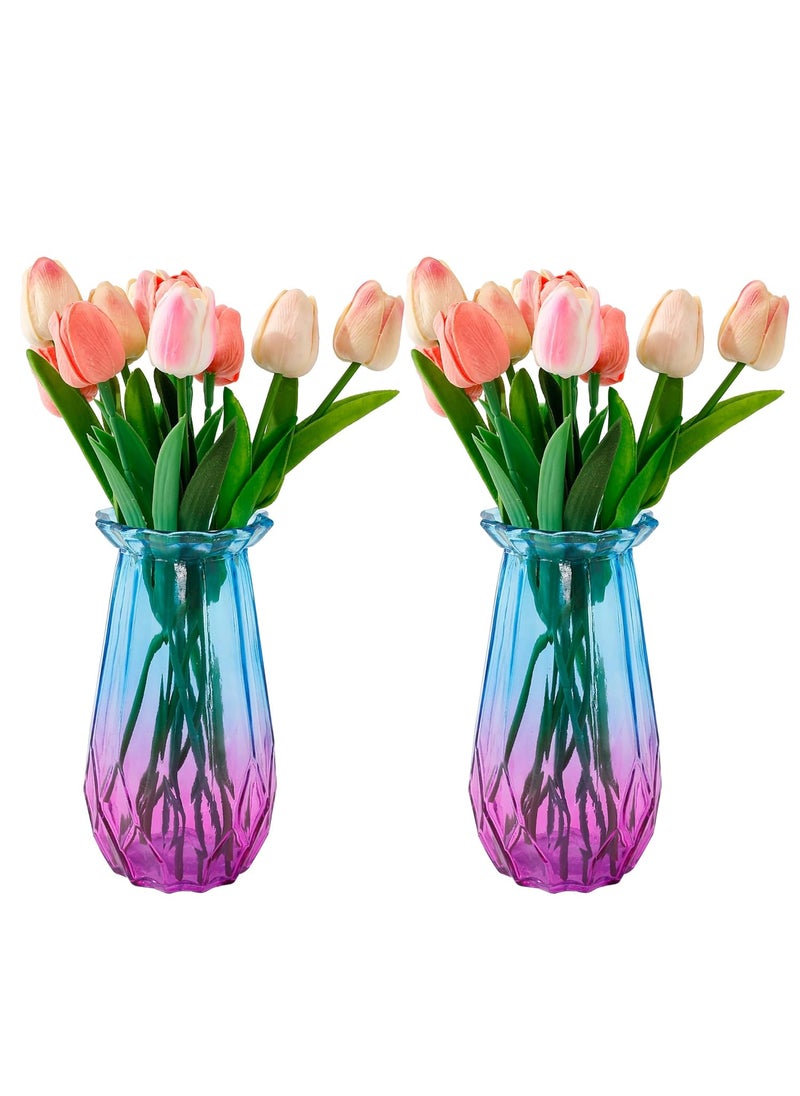 The Better Home Flower Vase for Corner 2Pcs20cm Vase Flower Vase Big Size Vases for Home Decor Home Decor Items for Living Room Office Table Bedroom Temple Reception