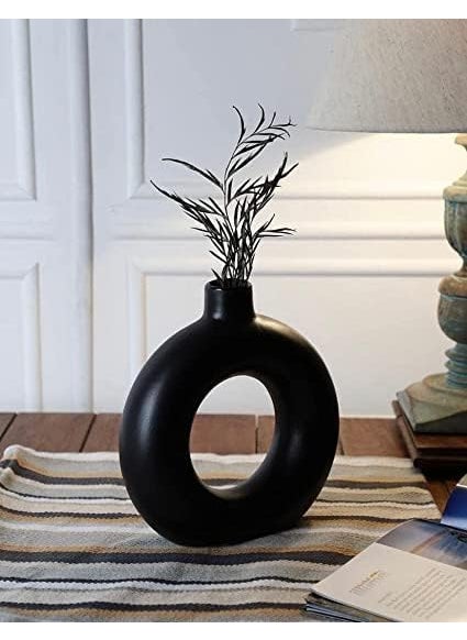Kraftlik Handicrafts Ceramic Ring Planter Decorative Vases for Home Decor Center Table Flowers Pot Living Room Decoration and Party Centerpieces Ring Shape Planter Flower Pot