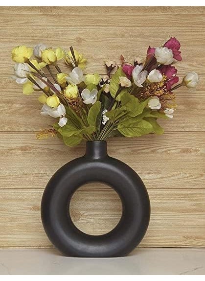 Kraftlik Handicrafts Ceramic Ring Planter Decorative Vases for Home Decor Center Table Flowers Pot Living Room Decoration and Party Centerpieces Ring Shape Planter Flower Pot