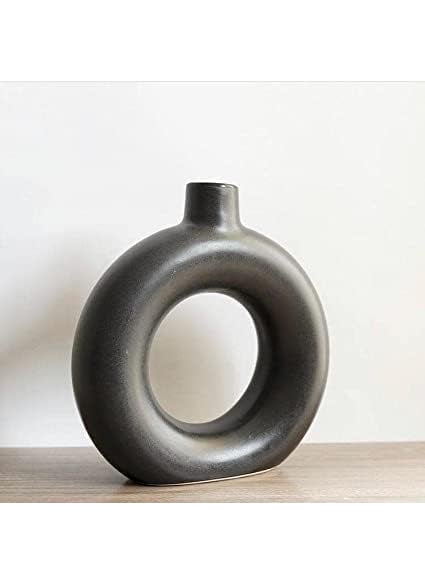 Kraftlik Handicrafts Ceramic Ring Planter Decorative Vases for Home Decor Center Table Flowers Pot Living Room Decoration and Party Centerpieces Ring Shape Planter Flower Pot