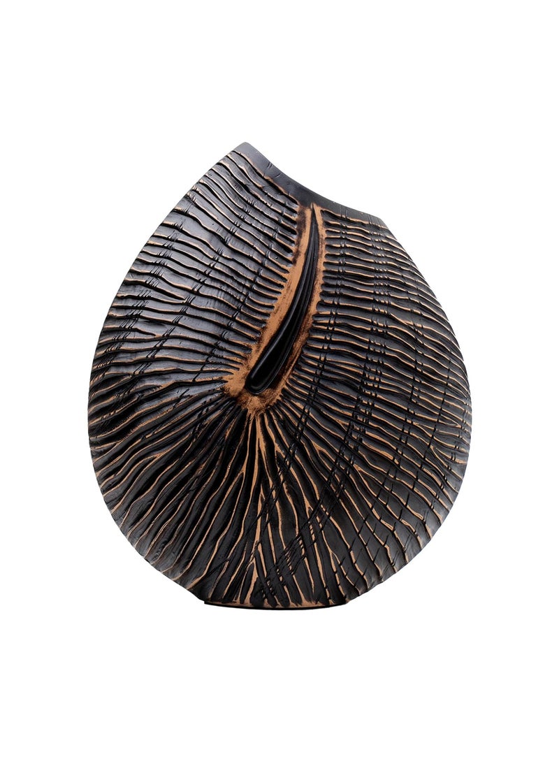 The Better Home Flower Vase for Corner 34cm Vase Flower Vase Big Size Shell Shape Flower Vases for Home Decor Home Decor Items for Living Room Office Table Bedroom Temple