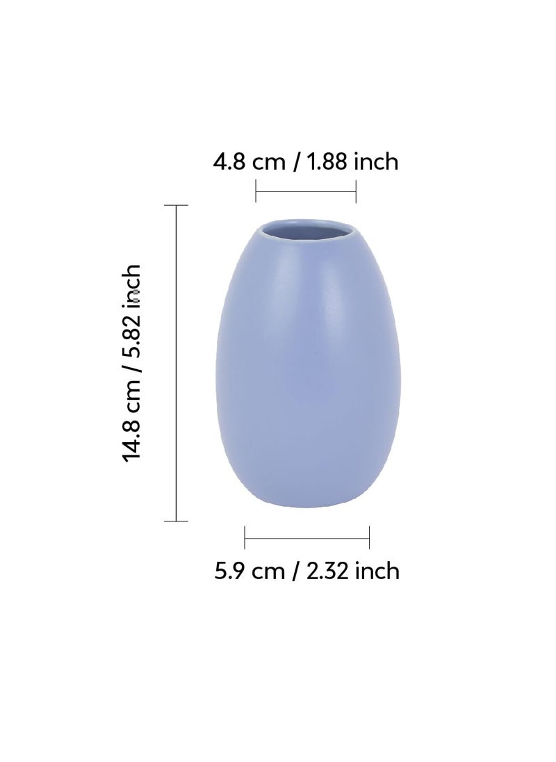 10club Ceramic Oval Vase Flower Vase for Home Decor Ceramic Vase for Home Office Centerpiece or Gifting Jodhpuri Blue