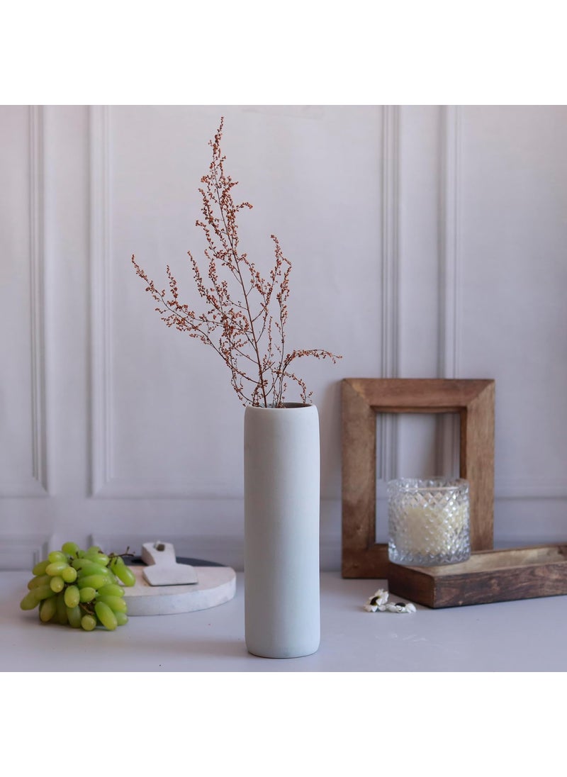 Craftribal Minimalist Ceramic Pastel Cylinder Vases Pack of 4 9 inches Height Flower Vases for Home Dcor Gifting Living Room Bedroom Kitchen Office Wall Decoration Items
