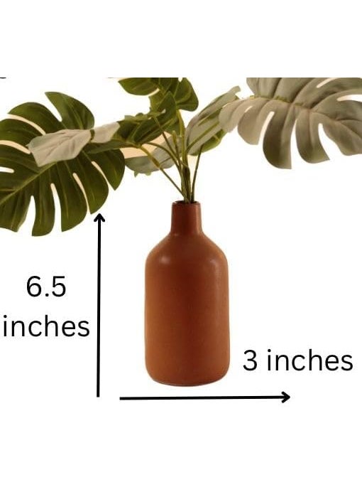 Craftribals Modern Ceramic Vase 7 inch Bottle Vase for FlowersGiftHomeOfficeDeskTableCenterpieceIdeal ShelfHousewarmingWedding Decorative