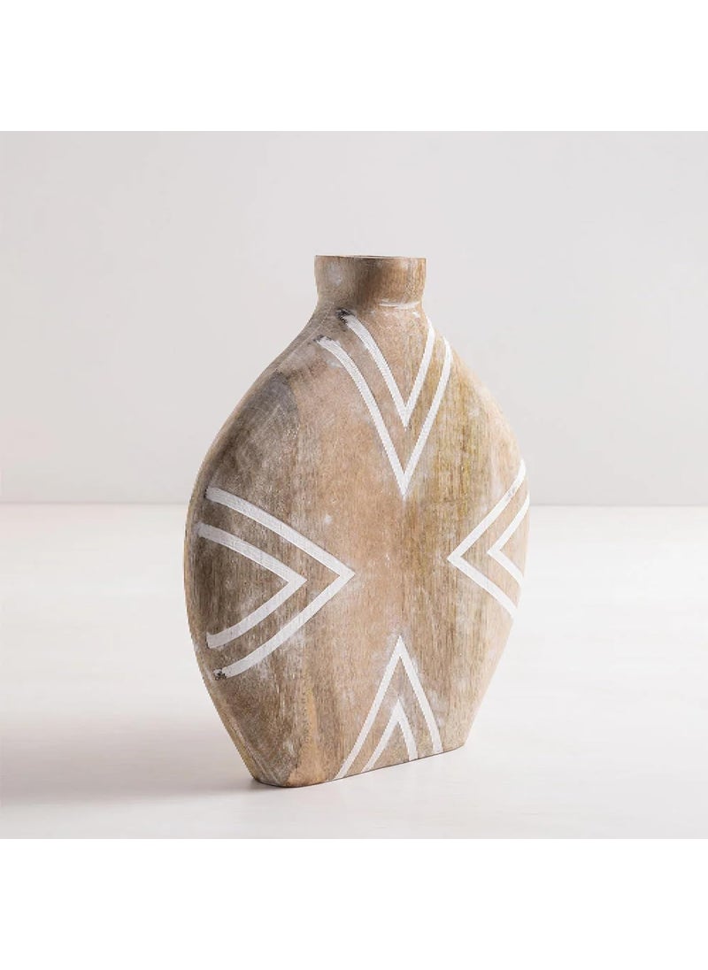 Duadecor Wooden Flower Vase for Home Decor Wood Big Size Decorative Flowers Pot for Table Decor Centrepiece Artistic Boho Handmade Flower Holder Stand for Coffee Table Corner and Gift 30 x 30 cm